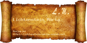 Lichtenstein Márta névjegykártya